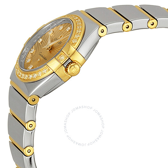 Omega Constellation Champagne Diamond Dial Steel and Yellow Gold Ladies Watch 12325246058002