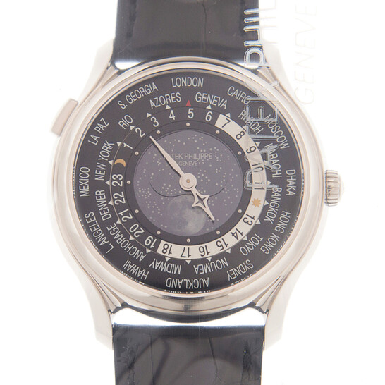 Patek Philippe Anniversary Series World Time Moon Automatic Black Dial Watch 5575G-001