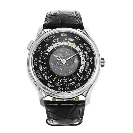 Patek Philippe Anniversary Series World Time Moon Automatic Black Dial Watch 5575G-001