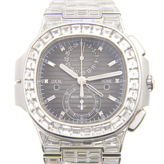 Patek Philippe Nautilus White Gold Diamond Automatic Black Dial Men’s Watch 5990/1400G-001