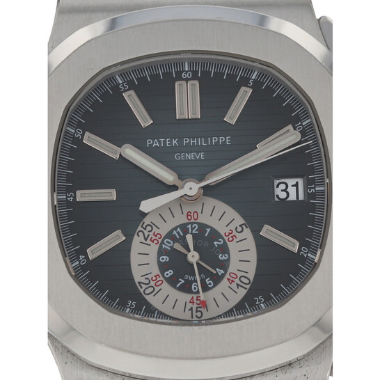 Pre-owned Patek Philippe Nautilus Chronograph Automatic Blue Dial Men’s Watch 5980-1A