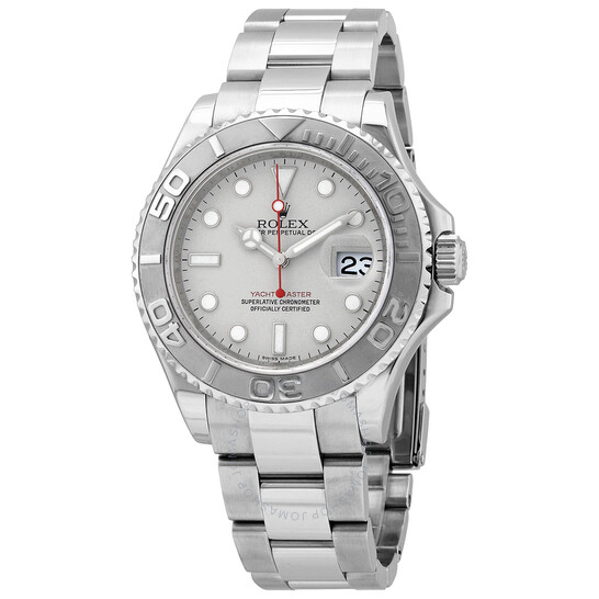 Pre-owned Pre-Owned Rolex Oyster Perpetual Yacht-Master Steel with Platinum Men’s Watch 16622
