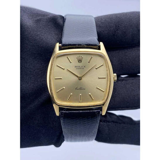 Pre-owned Rolex Cellini Hand Wind Champagne Dial Men’s Watch 3805 CSL