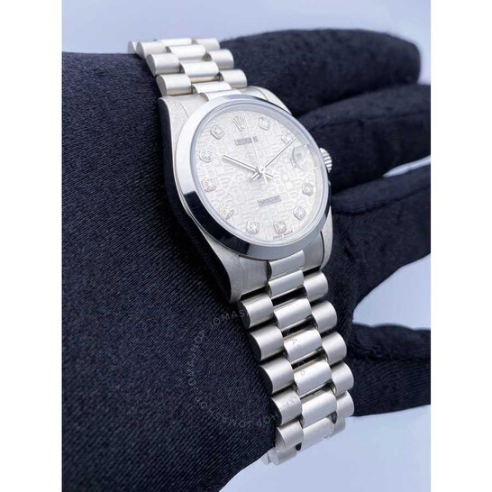 Pre-owned Rolex Datejust Automatic Diamond Silver Dial Unisex Watch 68246 SDP