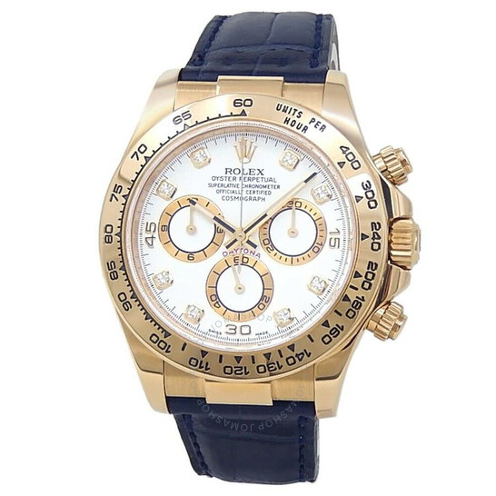 Pre-owned Rolex Daytona Chronograph Automatic Chronometer Diamond White Dial Men’s Watch 116518