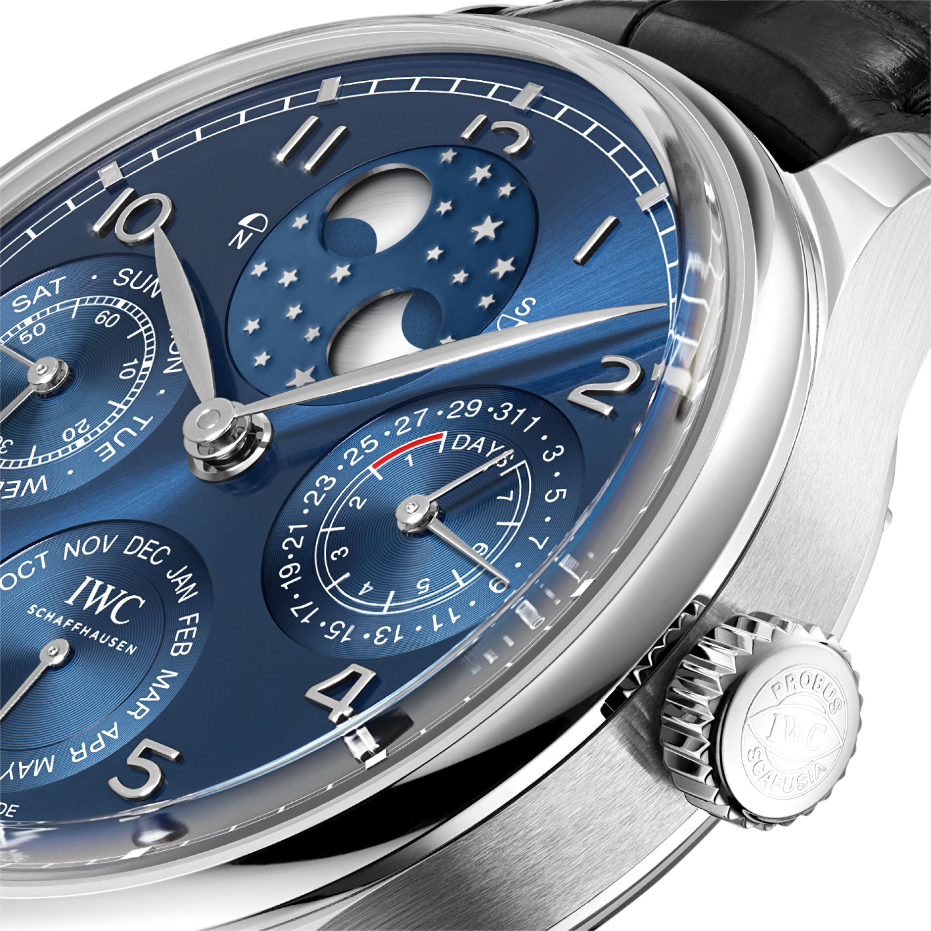 IWC Portugieser Perpetual Calendar Moonphase 44.2mm Blue 18 Ct White Gold Case