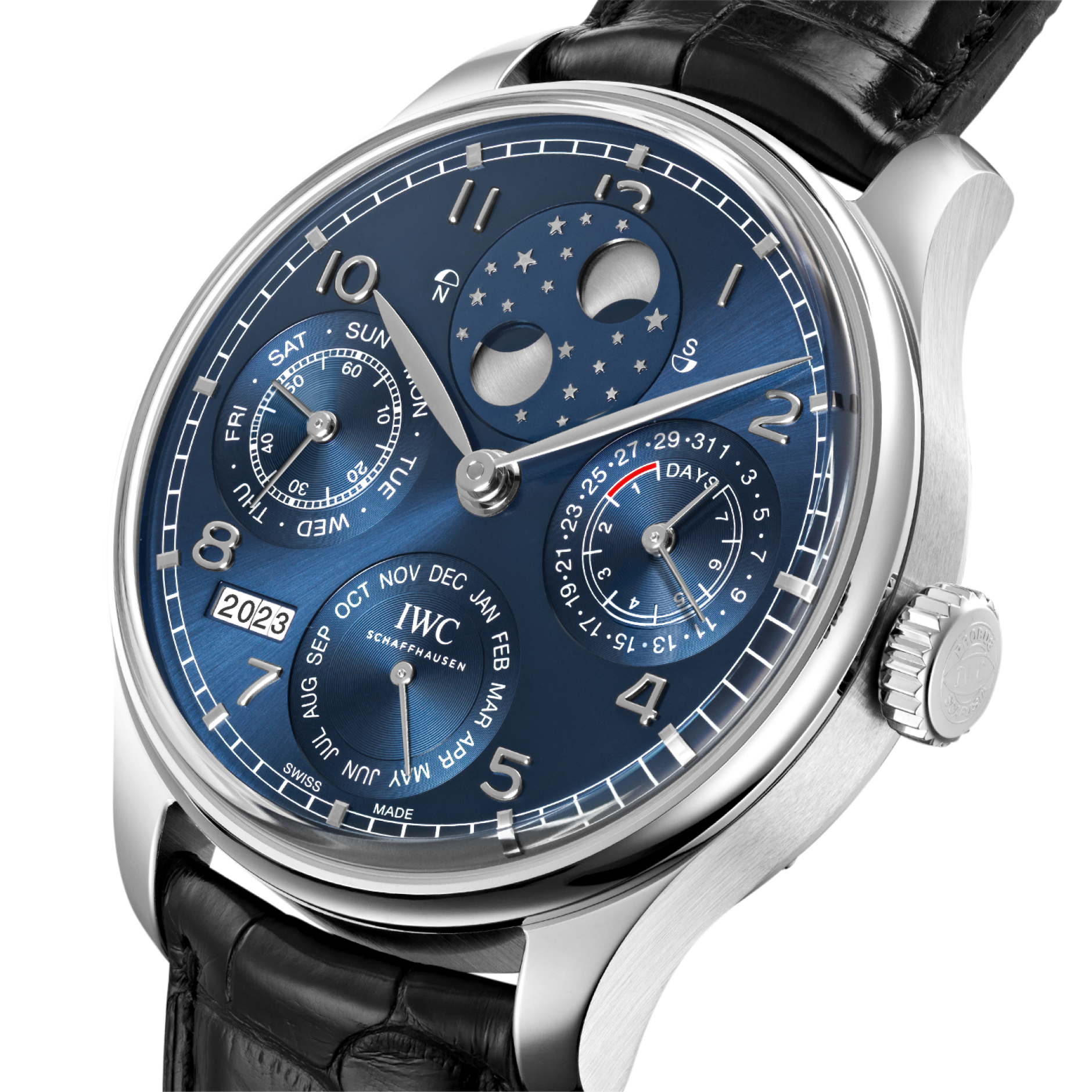 IWC Portugieser Perpetual Calendar Moonphase 44.2mm Blue 18 Ct White Gold Case